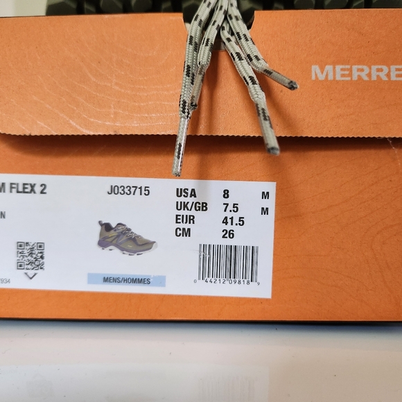 Merrell Men's MQM Flex2 Dark Gray/Green/Black Hiking Shoes - Picture 2 of 7